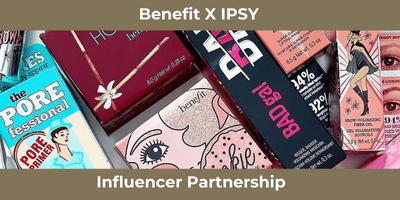 Promotional partnership between influencer Jenifer Vogt and Benefit X IPSY